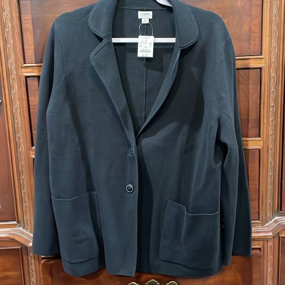 NWT J Crew 2 button Sweater Blazer -large